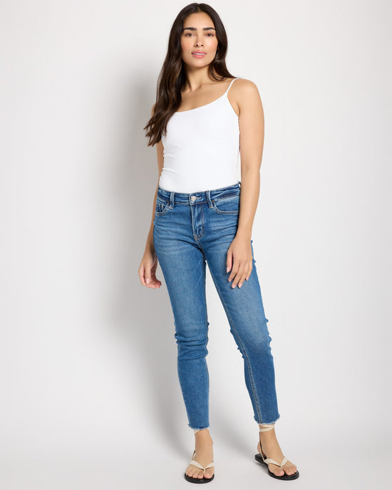 Wolf N Crane Blue $|& Vervet Mid Rise Crop Skinny Jeans - UGC On Fig