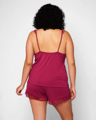 Raspberry $|& i-Collection Josephine Cami Set - Hanger Side