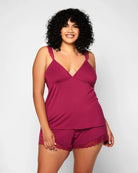 Raspberry $|& i-Collection Josephine Cami Set - VOF Detail
