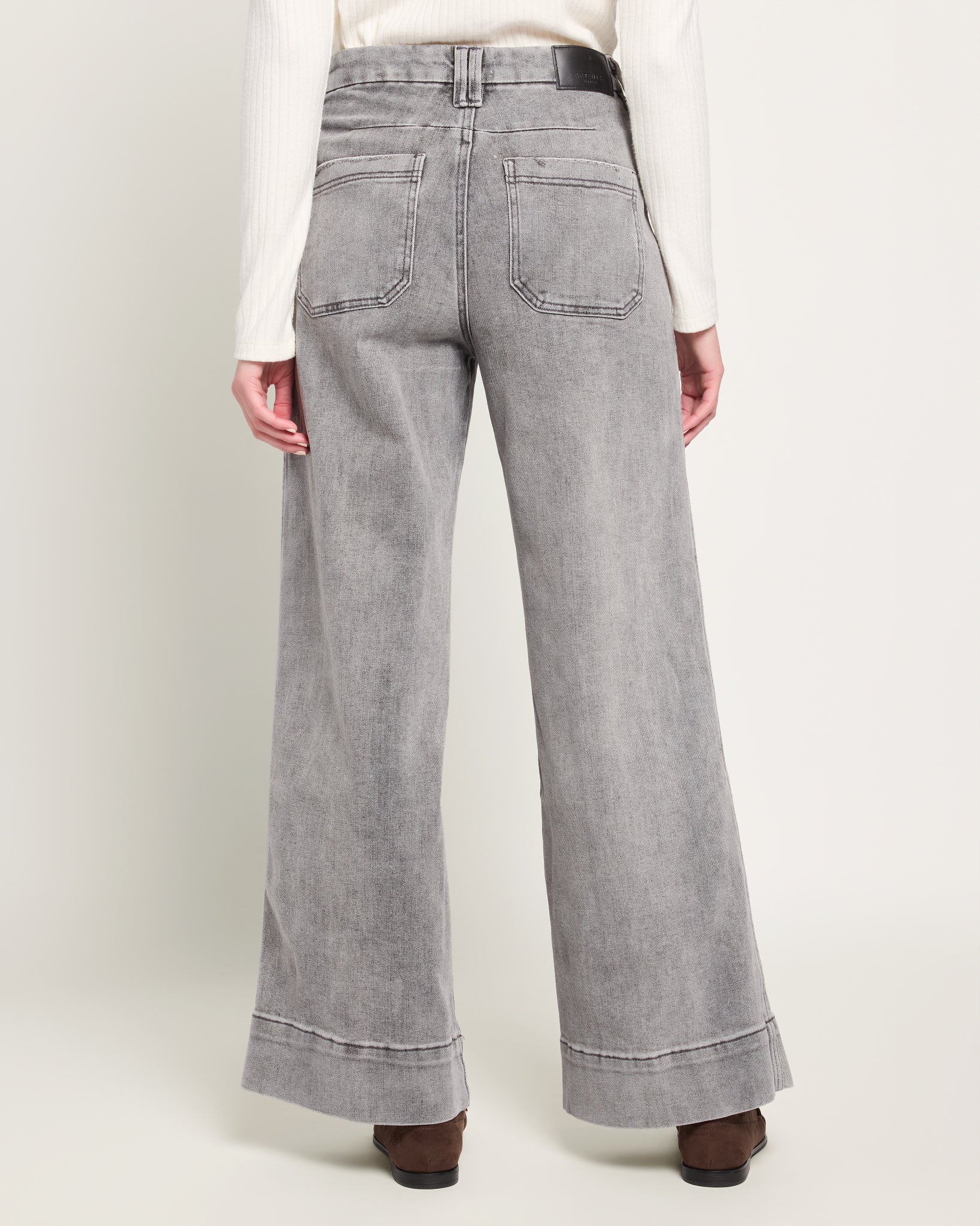 Light Grey Wash $|& Artemis Vintage High Rise Wide Leg Jeans - SOF Back