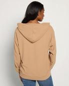 Almond Drift $|& Cloud Ten Long Sleeve Plush Drawstring Hoodie - SOF Back