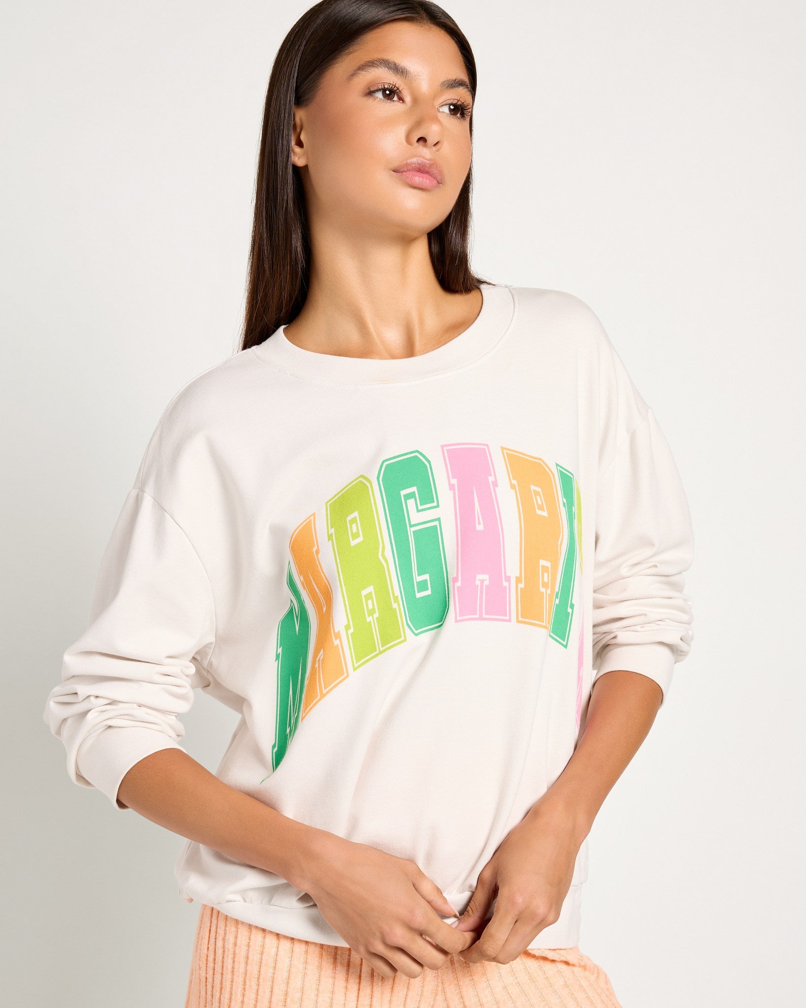 Vintage White $|& Project Social T Margarita Sweatshirt - SOF Front