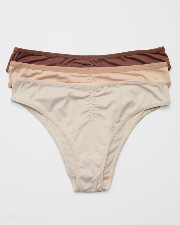 Nude Pack $|& real Underwear Mico V Cut Waist Bikini 3 Pack