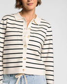 Ivory Black $|& Thread & Supply Clyde Sweater Jacket - VOF Detail