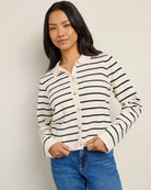 Ivory Black $|& Thread & Supply Clyde Sweater Jacket - SOF Front