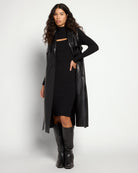 Black $|& Coalition Vegan Leather Trench Vest - SOF Front