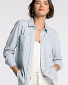 Light Blue Stripe $|& Thread & Supply Lewis Striped Shirt - VOF Detail
