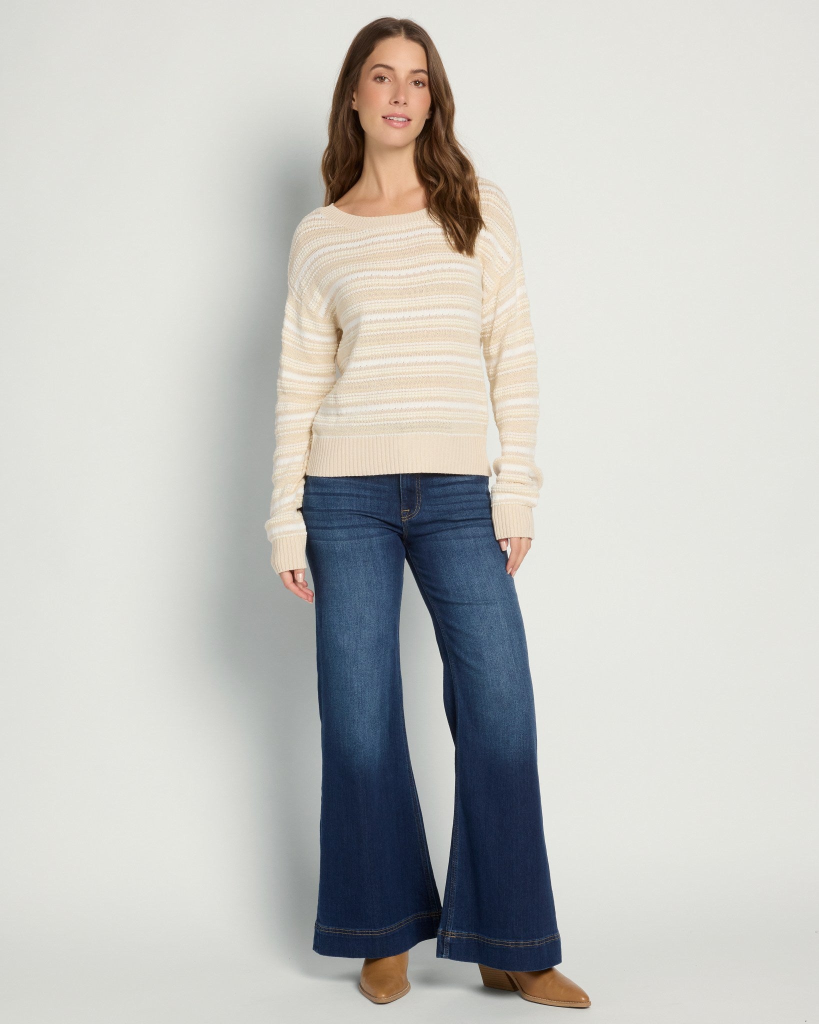 Birch White Combo $|& Thread & Supply Lola Stripe Sweater - UGC On Fig