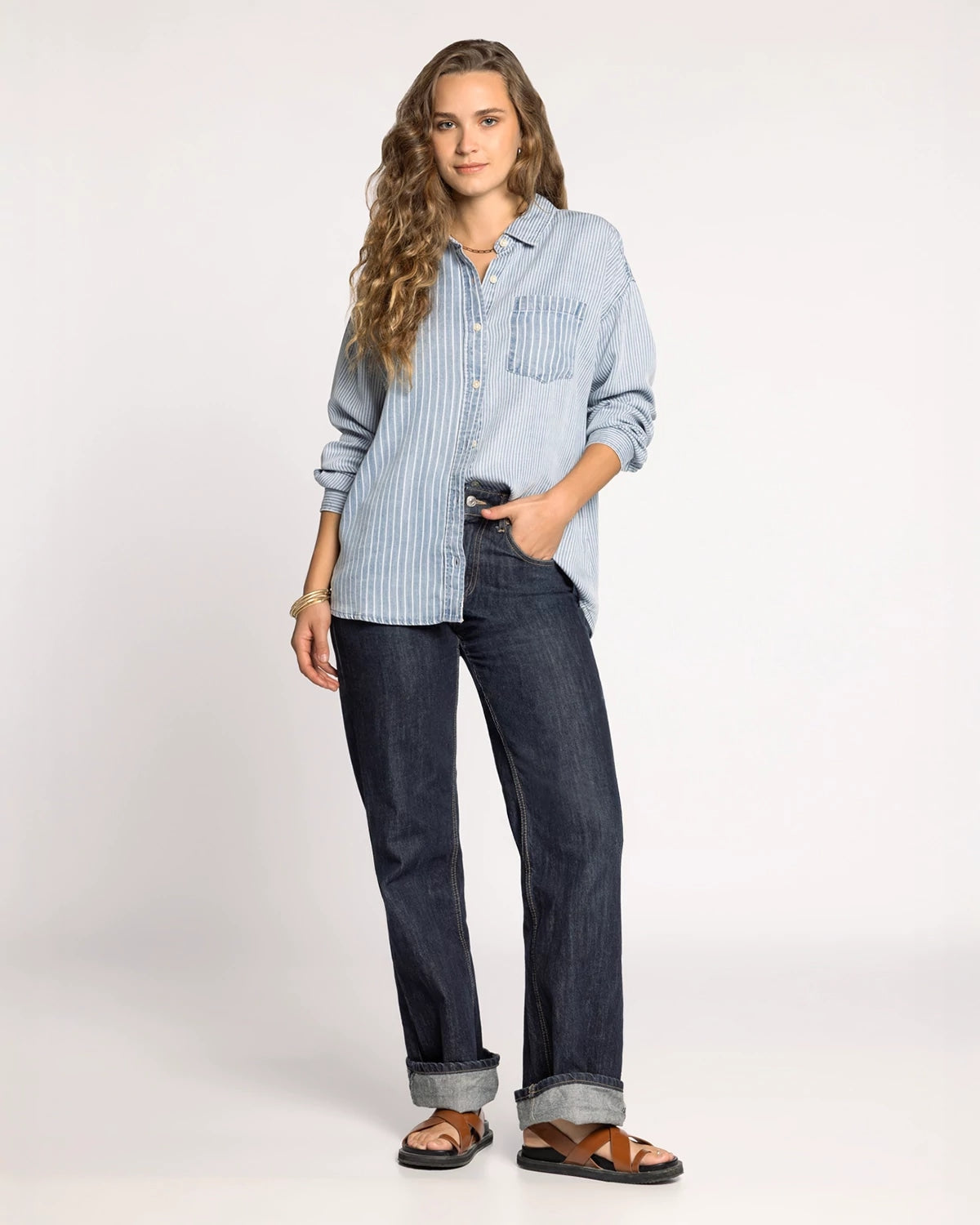 Multi Pinstripe $|& Thread & Supply Helena Pinstripe Shirt - VOF Detail