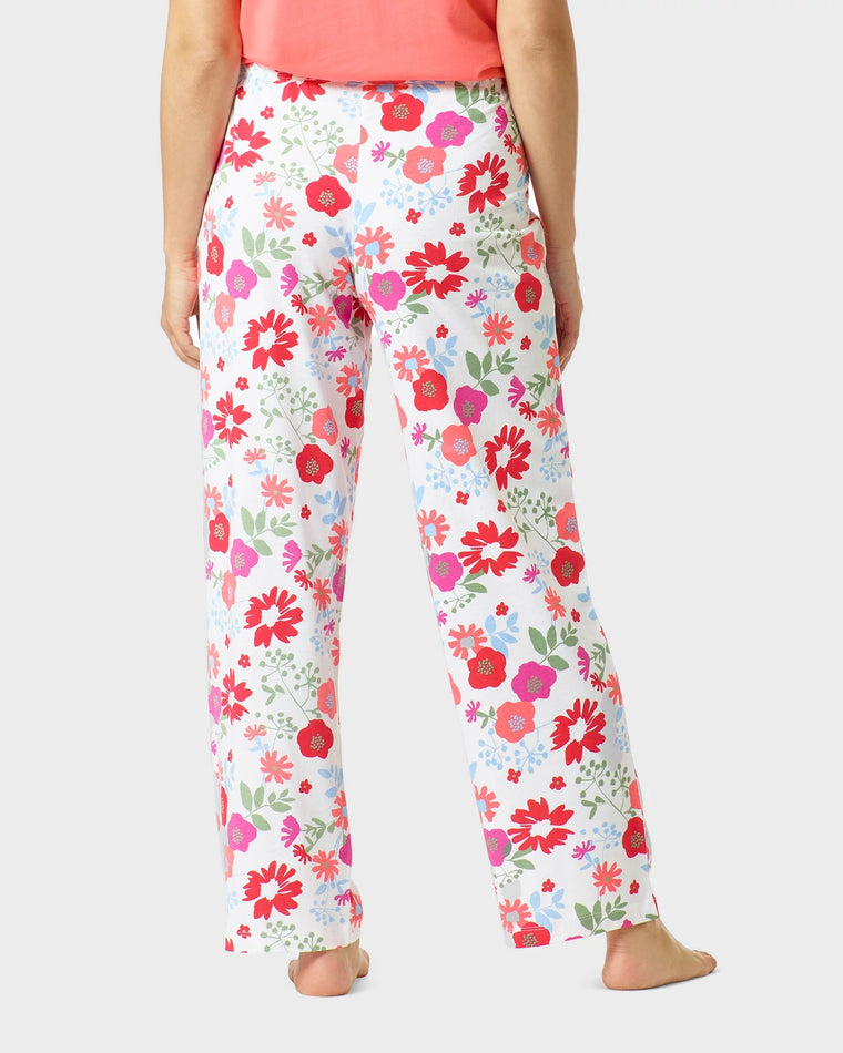 Off White $|& HUE Floral Classic PJ Pant - Hanger Side