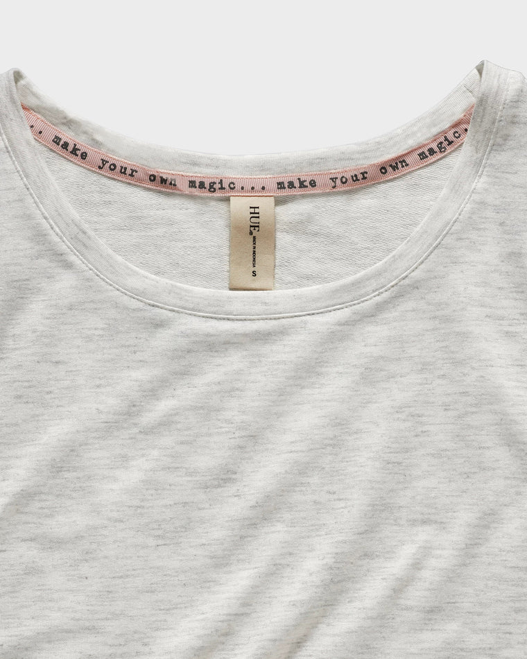 Whitesand Heather $|& HUE Heather Basic Long Sleeve Lounge Tee - Hanger Back