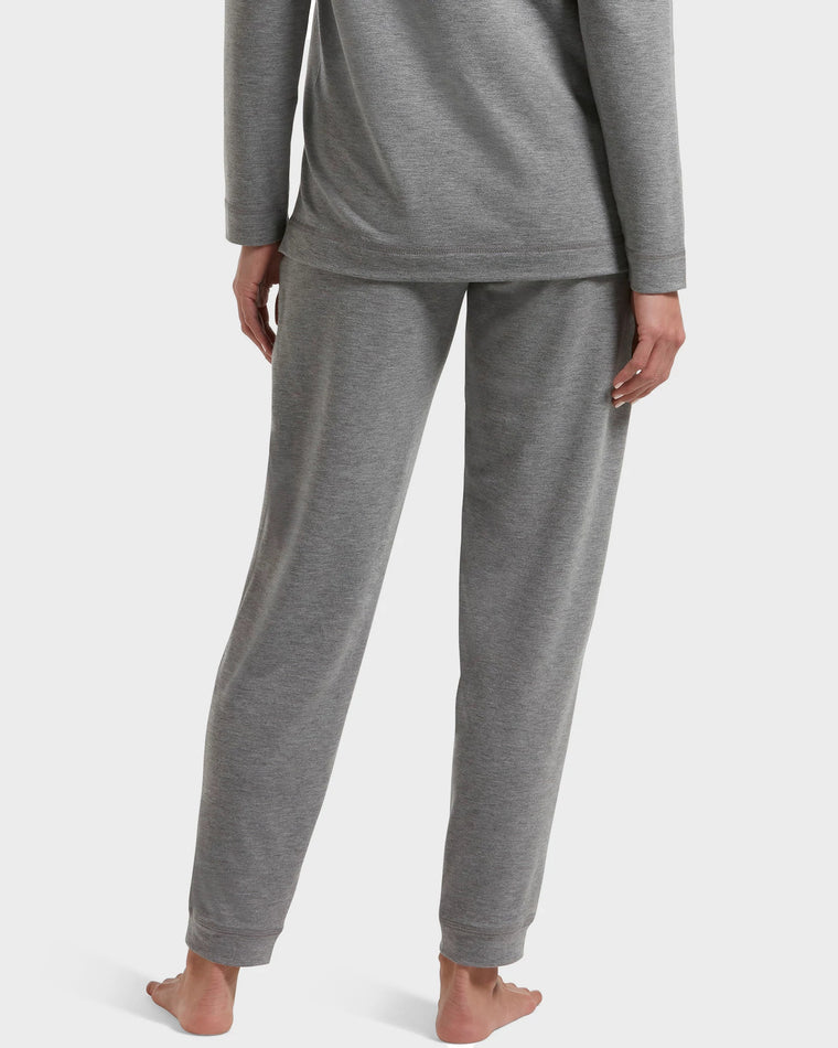 Medium Grey Heather $|& HUE Heather Basic Lounge Pant - Hanger Side