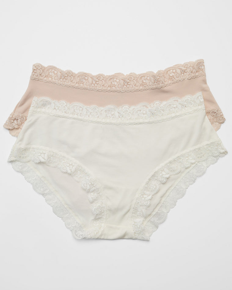 Chantilly/Champagne 2 Pack $|& Fleur't Iconic High Waist Boyshort - SOF Back