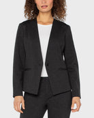 Heathered Charcoal $|& Liverpool Collarless Fitted Blazer - VOF Detail