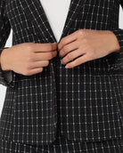 Black/White Windowpane Check $|& Liverpool Fitted Blazer - Hanger Back
