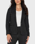 Black/White Windowpane Check $|& Liverpool Fitted Blazer - VOF Detail