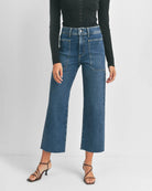 Dark Denim $|& Just Black High Rise Utility Jeans - VOF Detail