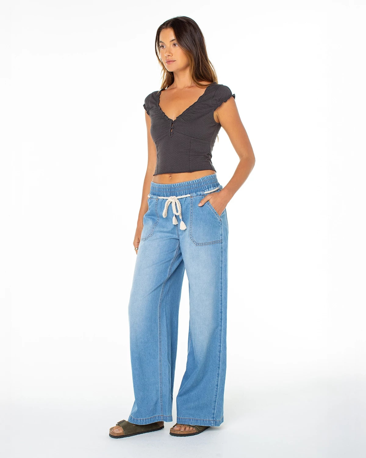 Stranded Denim Wash $|& Roxy Paddle On Pant - Hanger Front