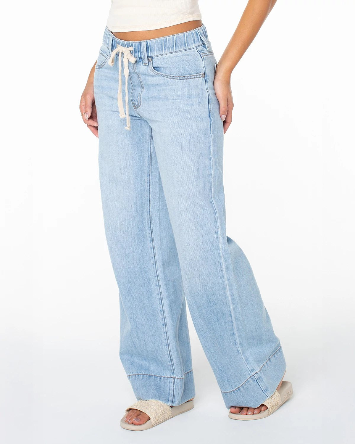 So Board $|& Roxy Finley Drawstring Waist Linen-Blend Jean - Hanger Front