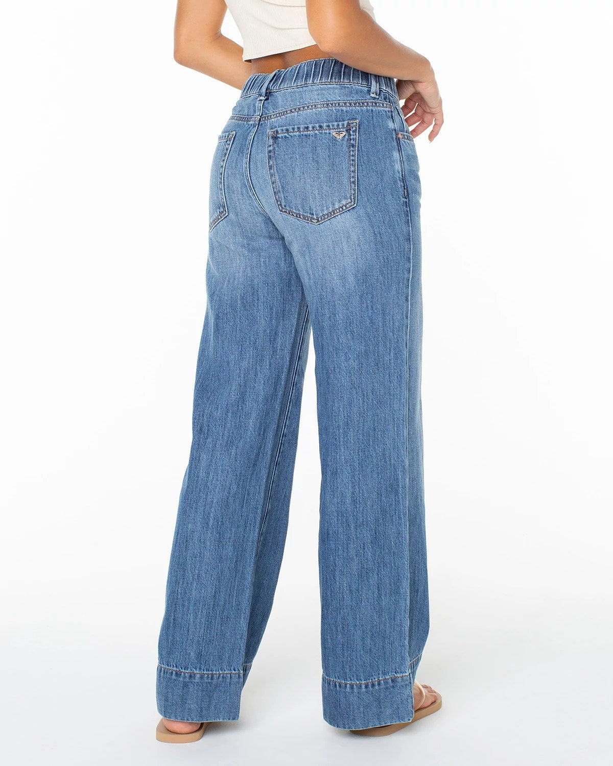 Zone Out $|& Roxy Finley Drawstring Waist Linen-Blend Jean - Hanger Side