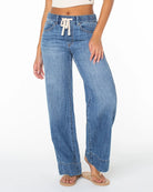 Zone Out $|& Roxy Finley Drawstring Waist Linen-Blend Jean - VOF Detail