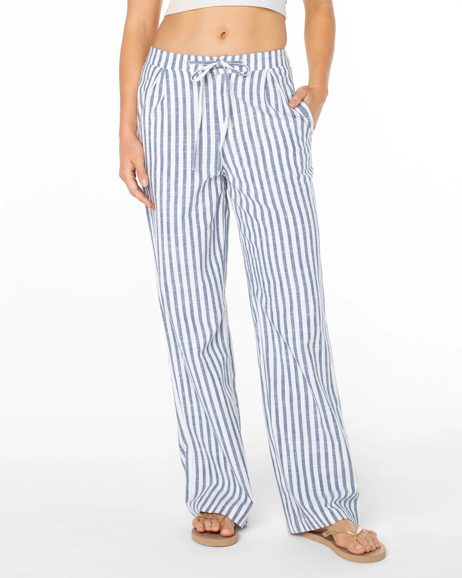 Blue Horizon Jail Bird Stripe $|& Roxy Mavericks Beach Trouser - VOF Detail