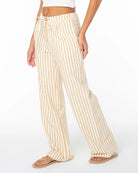 Curry Jail Bird Stripe $|& Roxy Mavericks Beach Trouser - Hanger Front