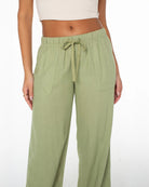 Sage $|& Roxy Lagoon Linen-Blend Pant - Hanger Back