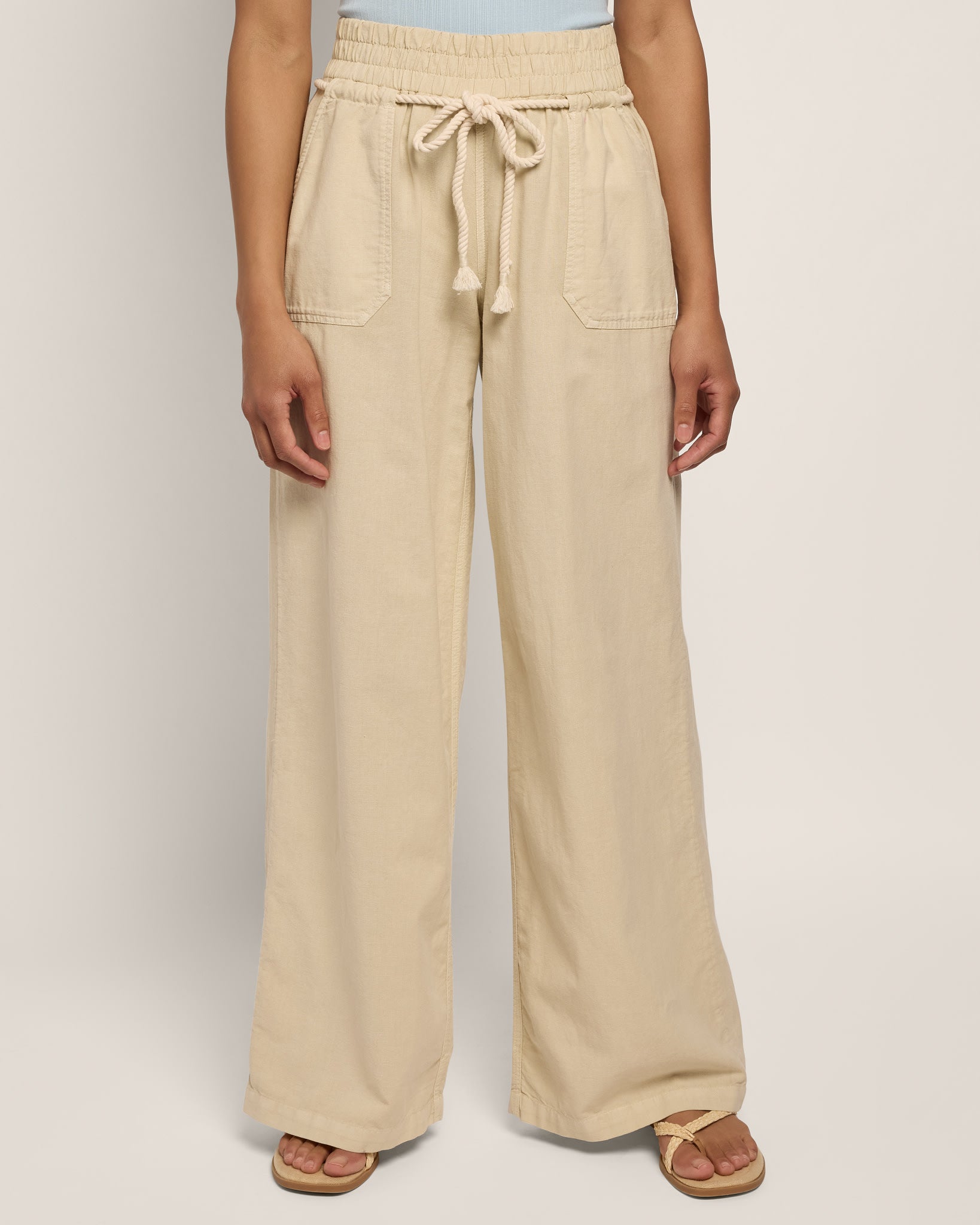 Pumice Stone $|& Roxy Paddle On Linen-Blend Pant - SOF Front