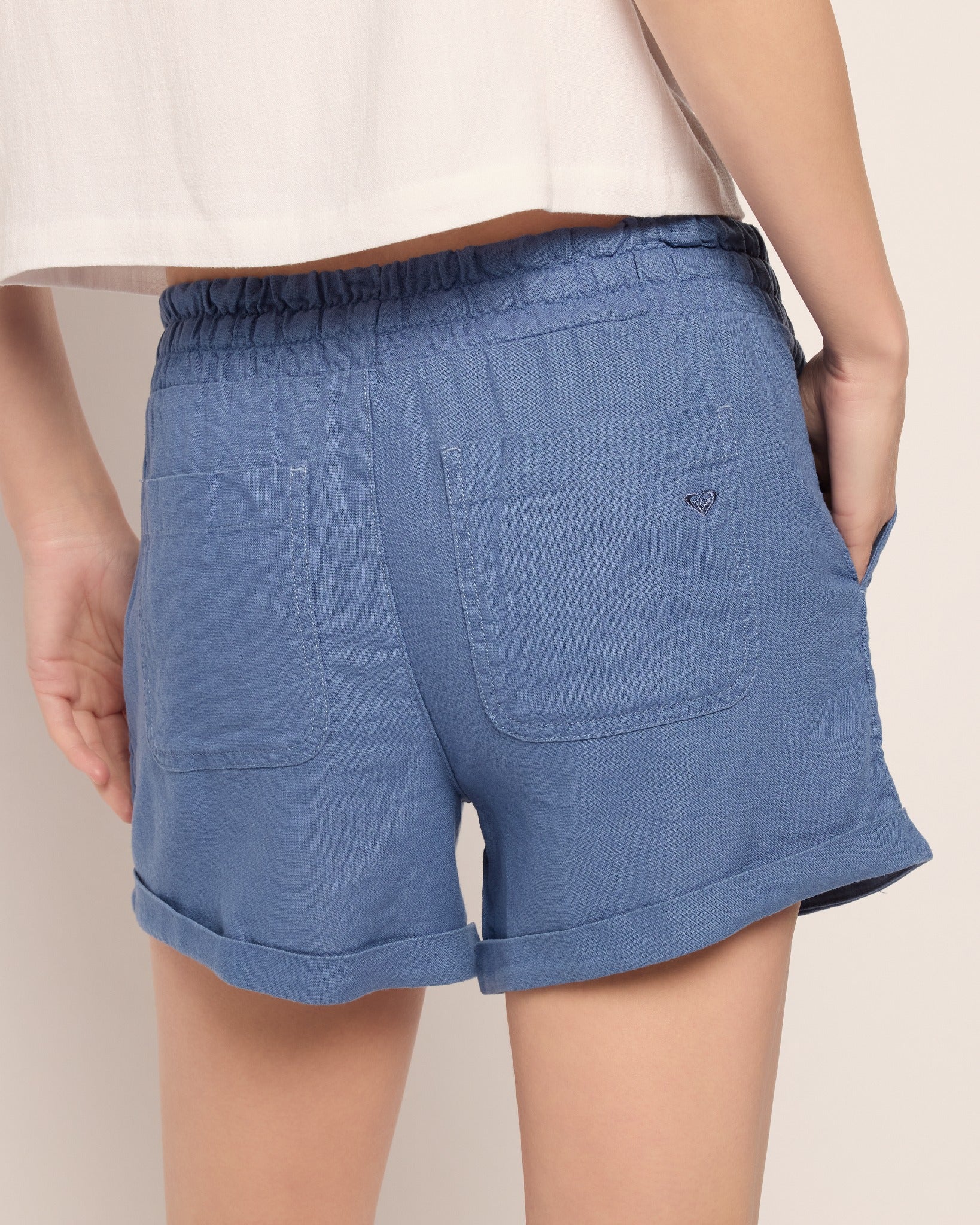 Blue Horizon $|& Roxy Dana Linen-Blend Short - SOF Back