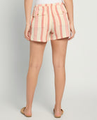 Tropical Peach Boardwalk Stripe $|& Roxy Addie Linen-Blend Short - SOF Back