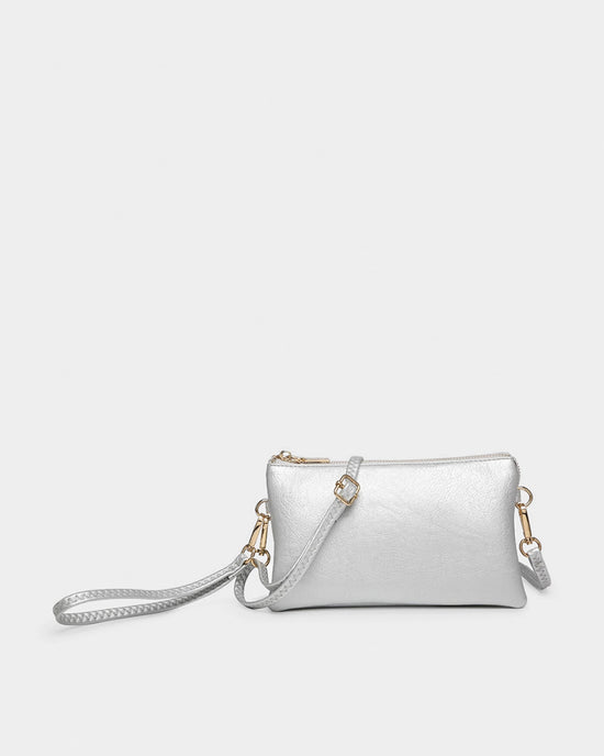 Bright Silver $|& Jen & Co. Riley Crossbody/Wristlet - SOF Front