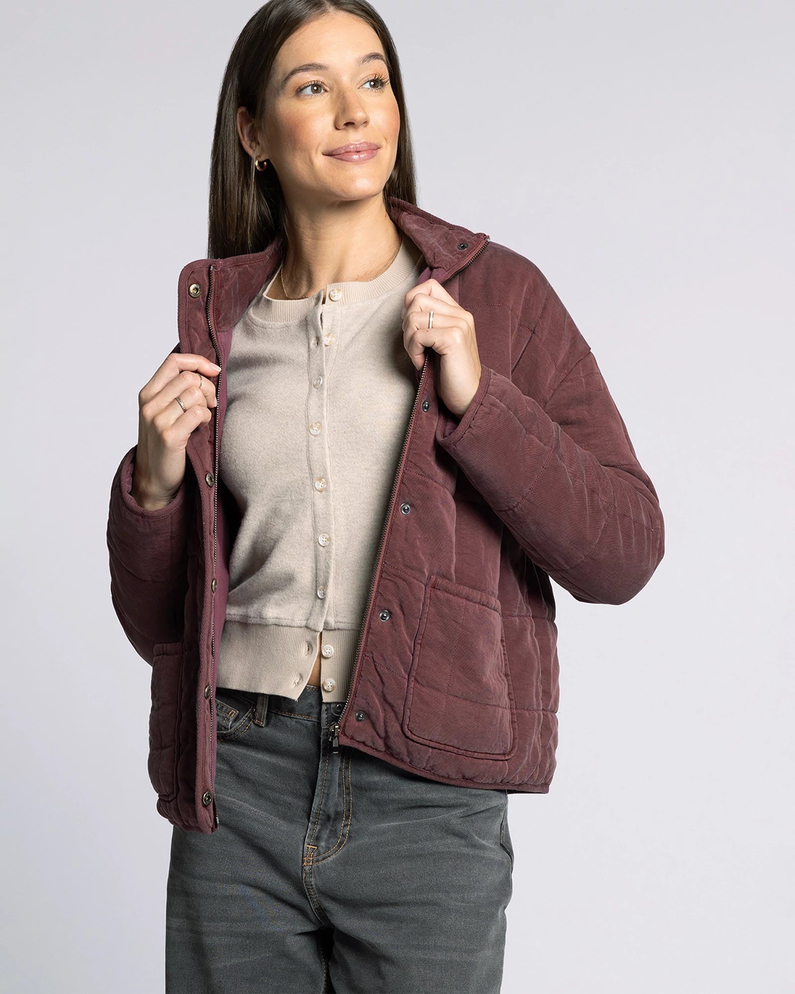 Crushed Berry $|& Thread & Supply Brina Jacket - VOF Detail