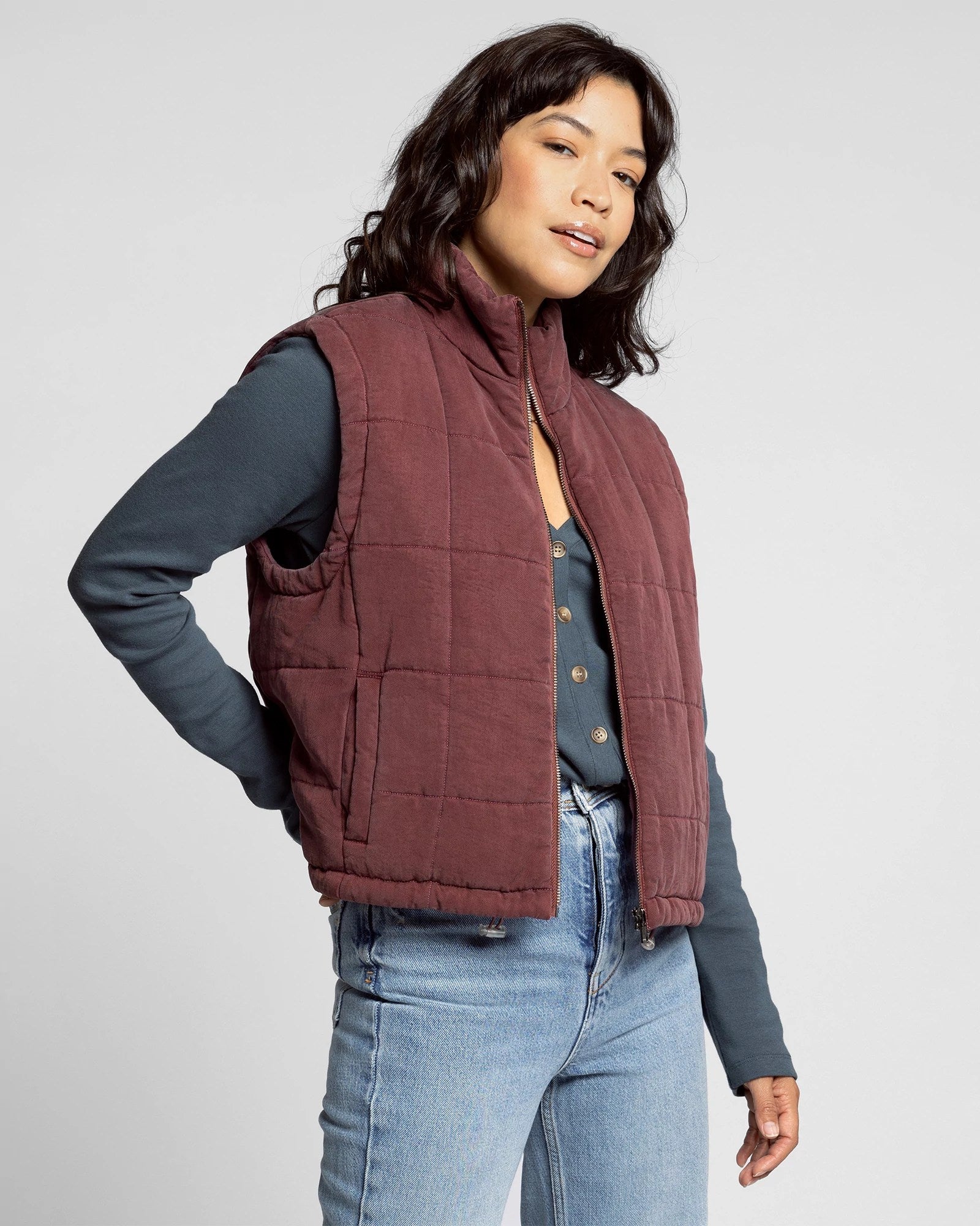 Crushed Berry $|& Thread & Supply Brina Vest - Hanger Front