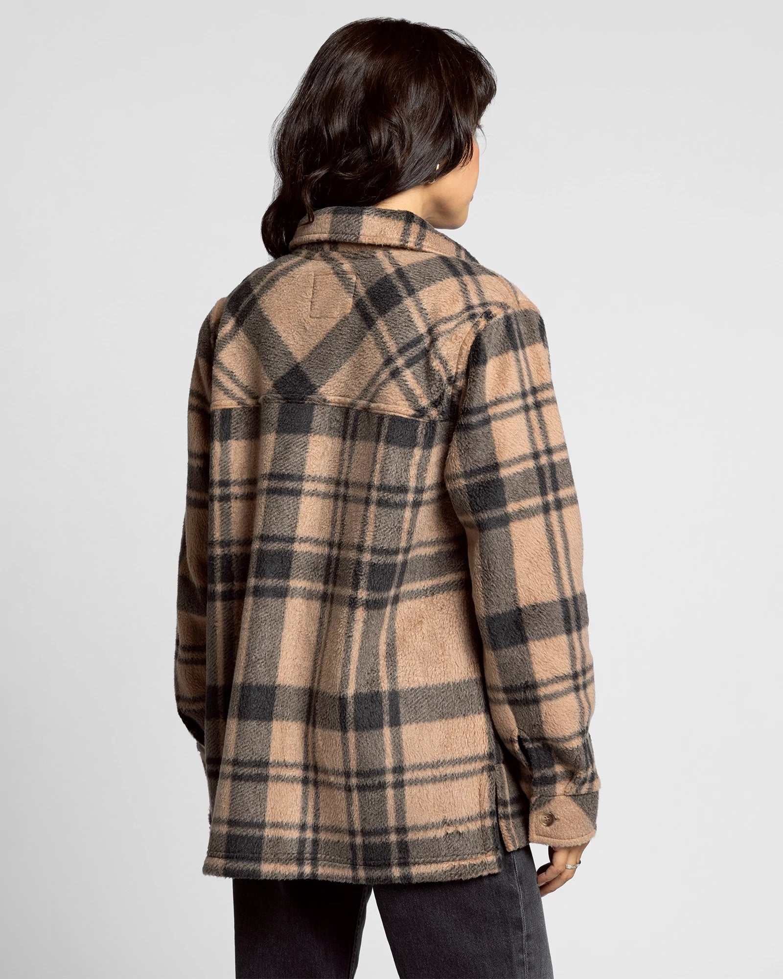Pecan Black Plaid $|& Thread & Supply Santa Fe Jacket - Hanger Side