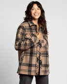 Pecan Black Plaid $|& Thread & Supply Santa Fe Jacket - Hanger Front