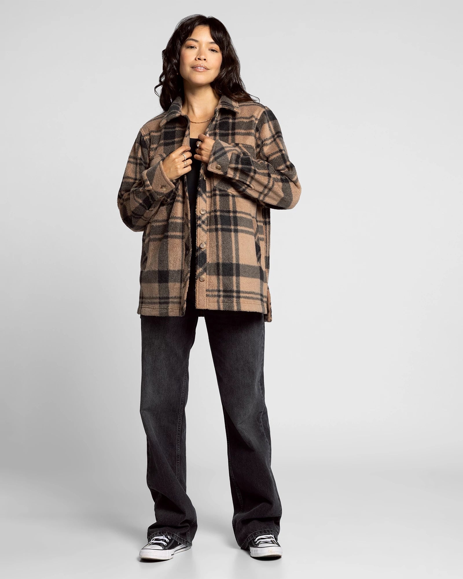 Pecan Black Plaid $|& Thread & Supply Santa Fe Jacket - VOF Detail