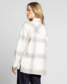 Ivory Brown Plaid $|& Thread & Supply Santa Fe Jacket - Hanger Side