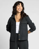Black Heather $|& Thread & Supply Faye Brushed Knit Jacket - VOF Detail