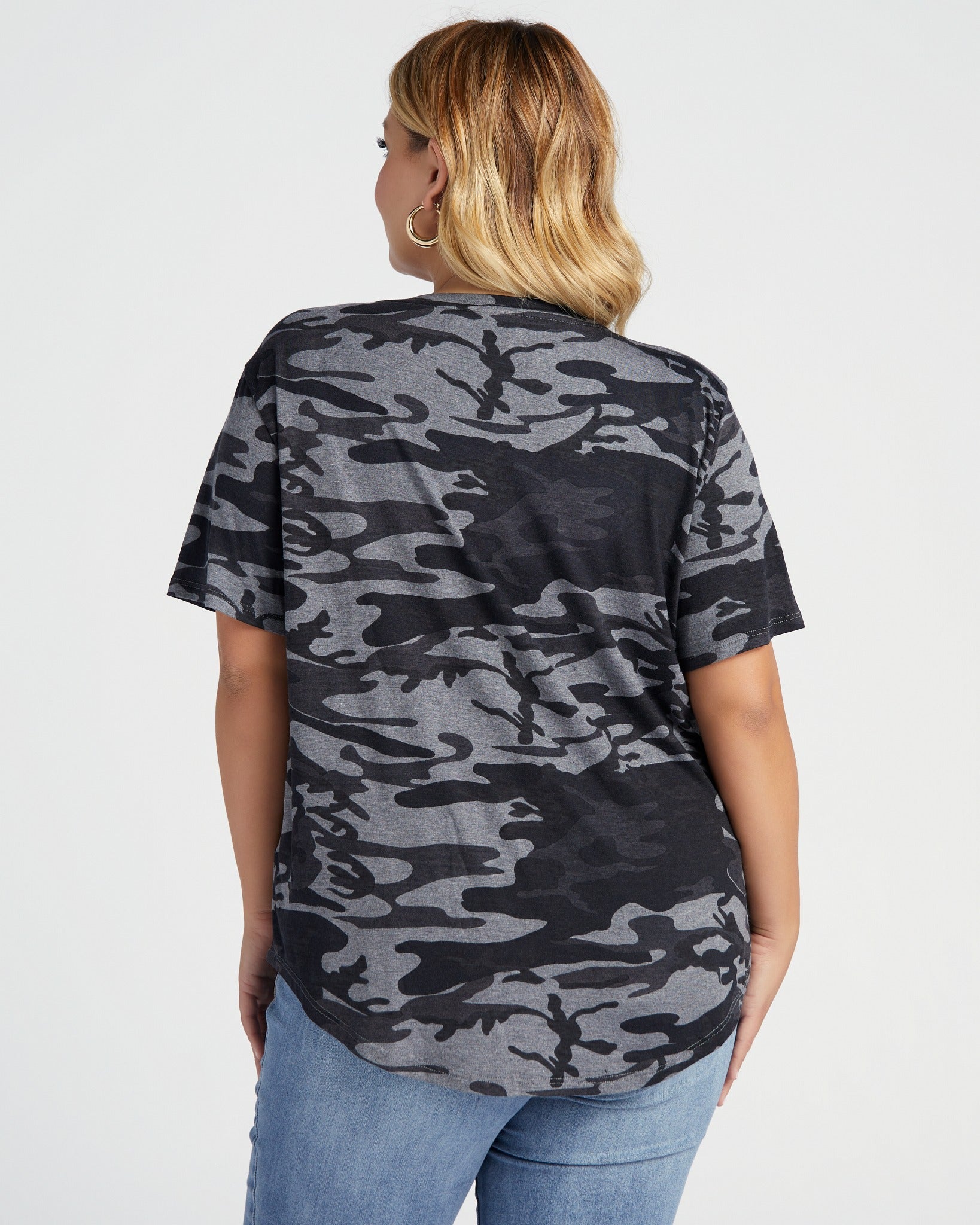Grey/Black Camo $|& Herizon Escape V-Neck Camo Tee - SOF Back
