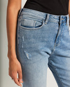 Light Wash $|& SEAS High Rise Crop Straight Leg Jean - SOF Full Front