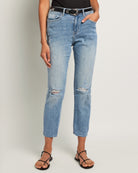 Light Wash $|& SEAS High Rise Crop Straight Leg Jean - SOF Front