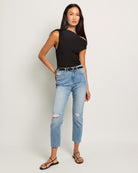 Light Wash $|& SEAS High Rise Crop Straight Leg Jean - UGC On Fig