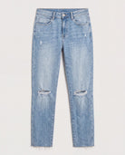 Light Wash $|& SEAS High Rise Crop Straight Leg Jean - Hanger Detail