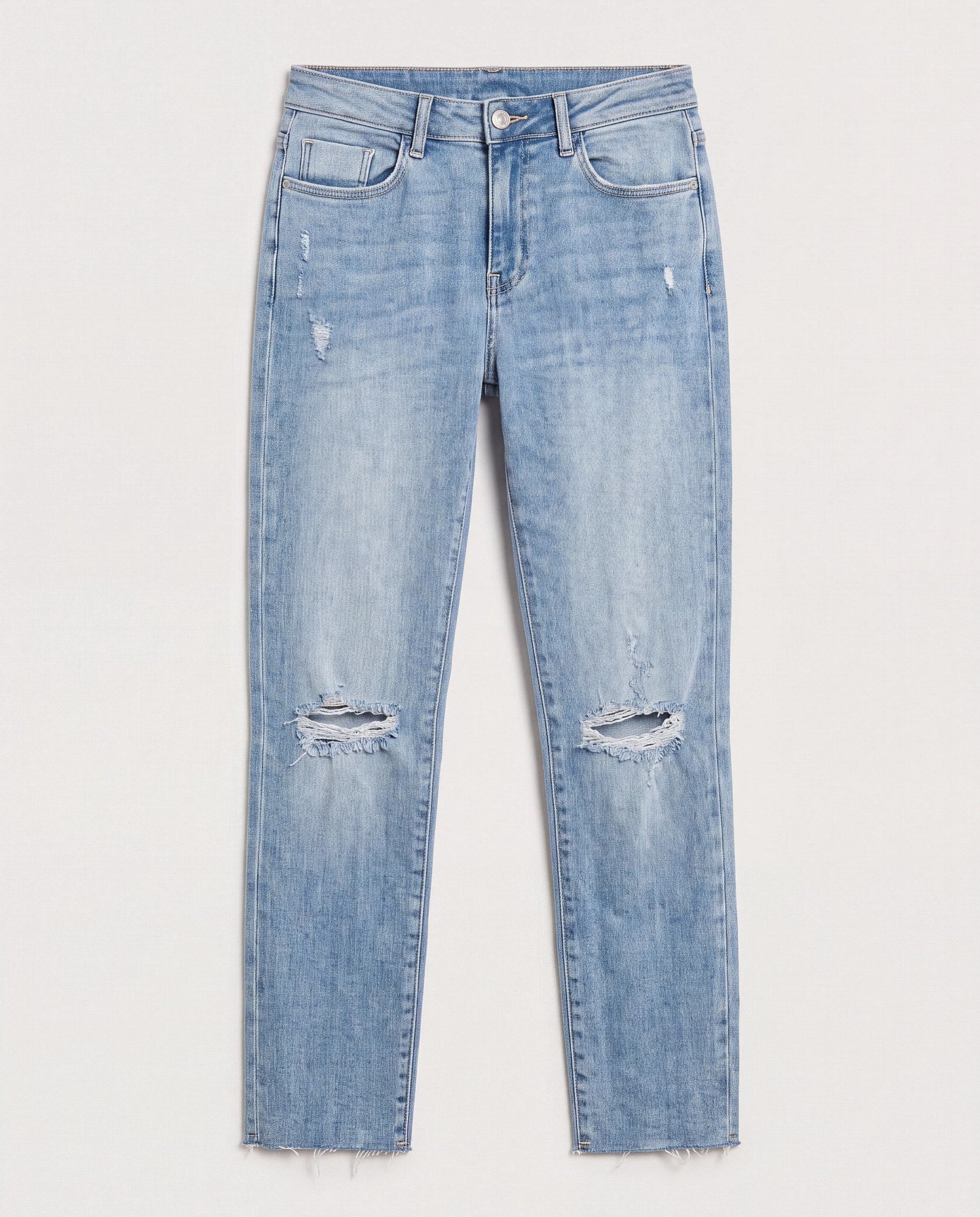Light Wash $|& SEAS High Rise Crop Straight Leg Jean - Hanger Detail