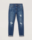 Rip Tide $|& Herizon Crest Cuffed Girlfriend Jeans - Hanger Detail