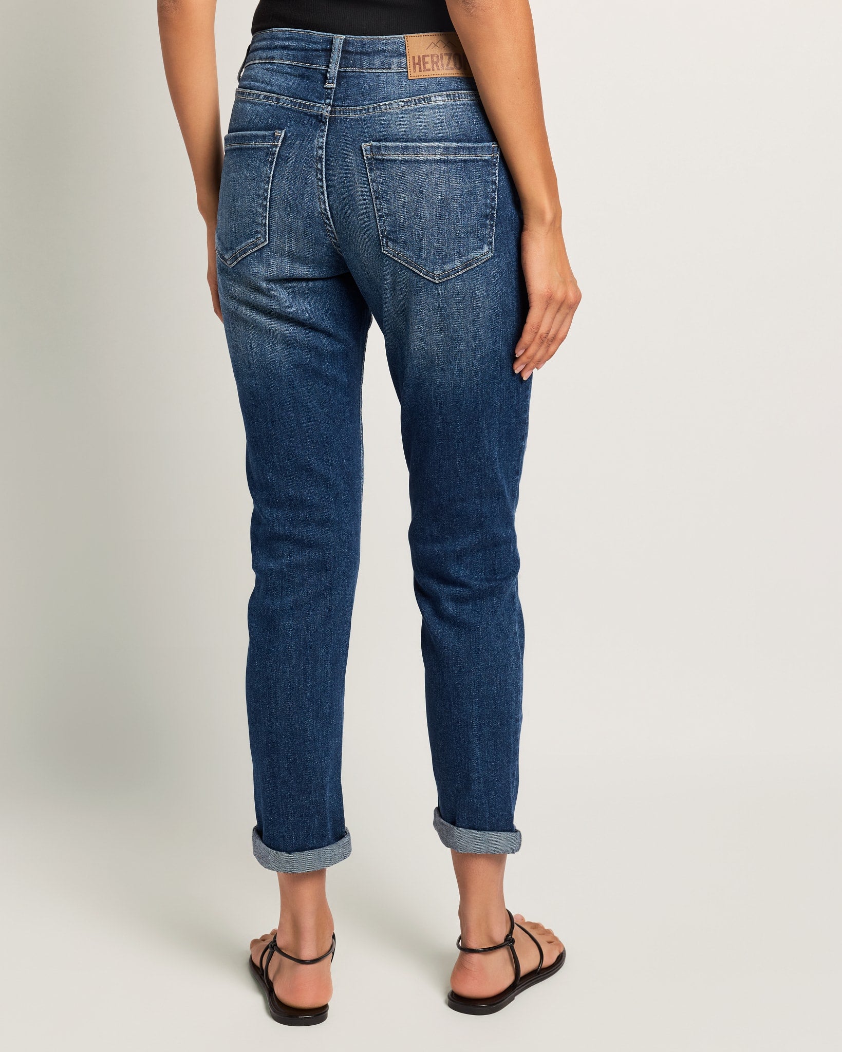 Rip Tide $|& Herizon Crest Cuffed Girlfriend Jeans - SOF Back