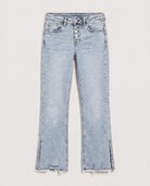 Medium Light Wash $|& SEAS Mid Rise Cropped Side Slit Jeans - Hanger Detail