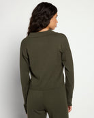 Loden $|& Theo & Spence Cropped Sweater Knit Shacket - SOF Back