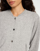 Heather Grey $|& Theo & Spence Brushed Knit Bomber Jacket - SOF Full Front